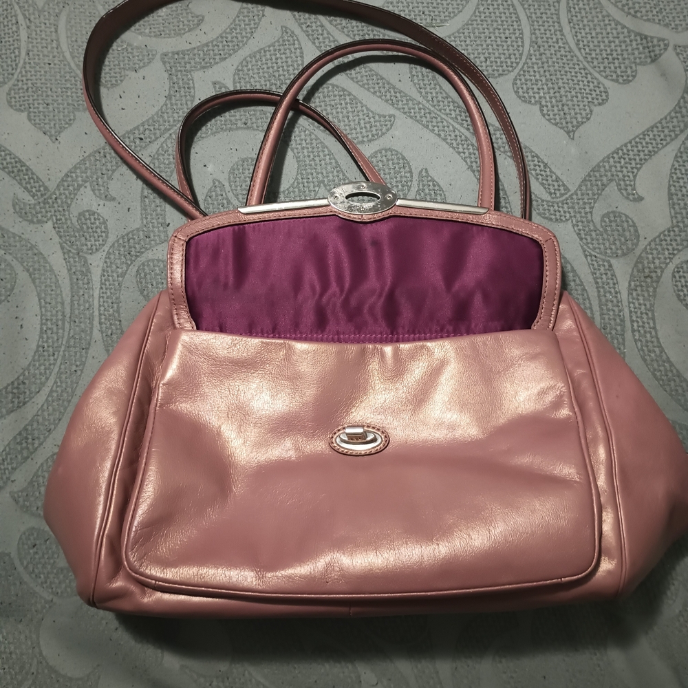 Coach Madison Leather Metallic Satchel - Picture 7 of 8
